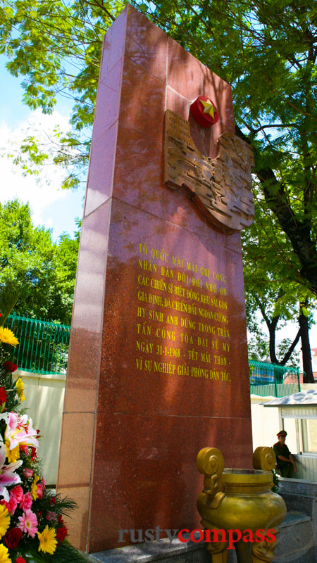 Memorial to Viet Cong lives lost during the 1968 Tet Offensive attack on the US Embassy.